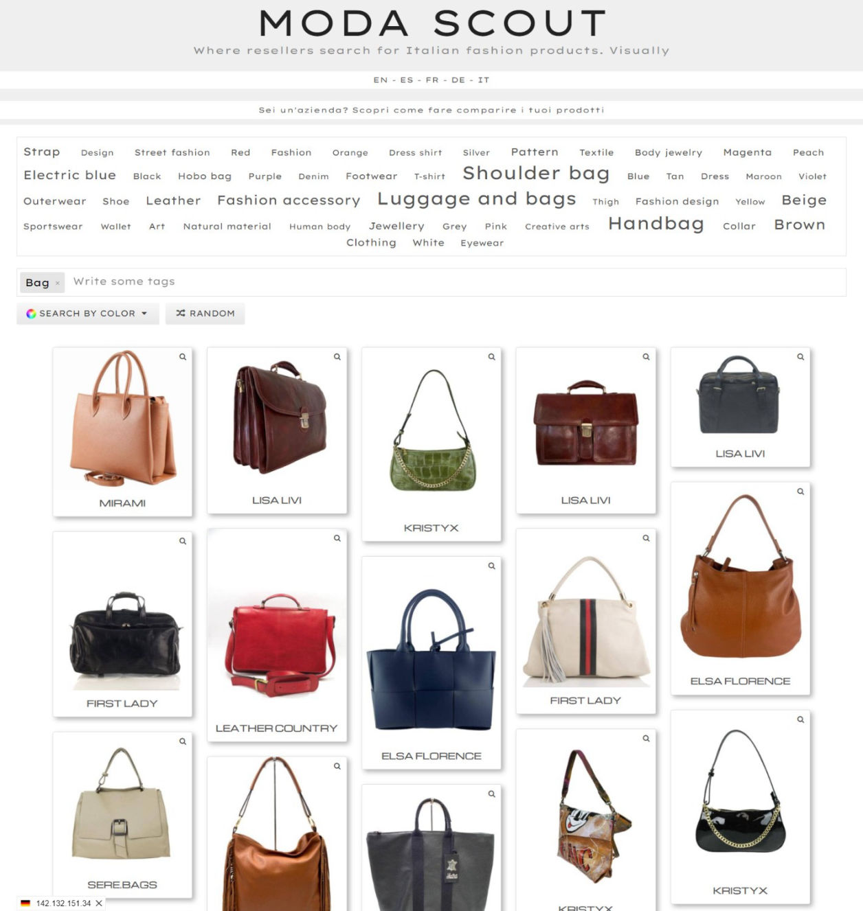 Visual image search engine of Italian bags B2B: find the best Made in Italy handbags
